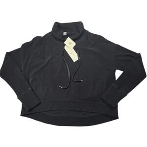 Sweaty Betty Harmonise Luxe Fleece Sweatshirt Black‎ Size Medium NWT Soft Italy